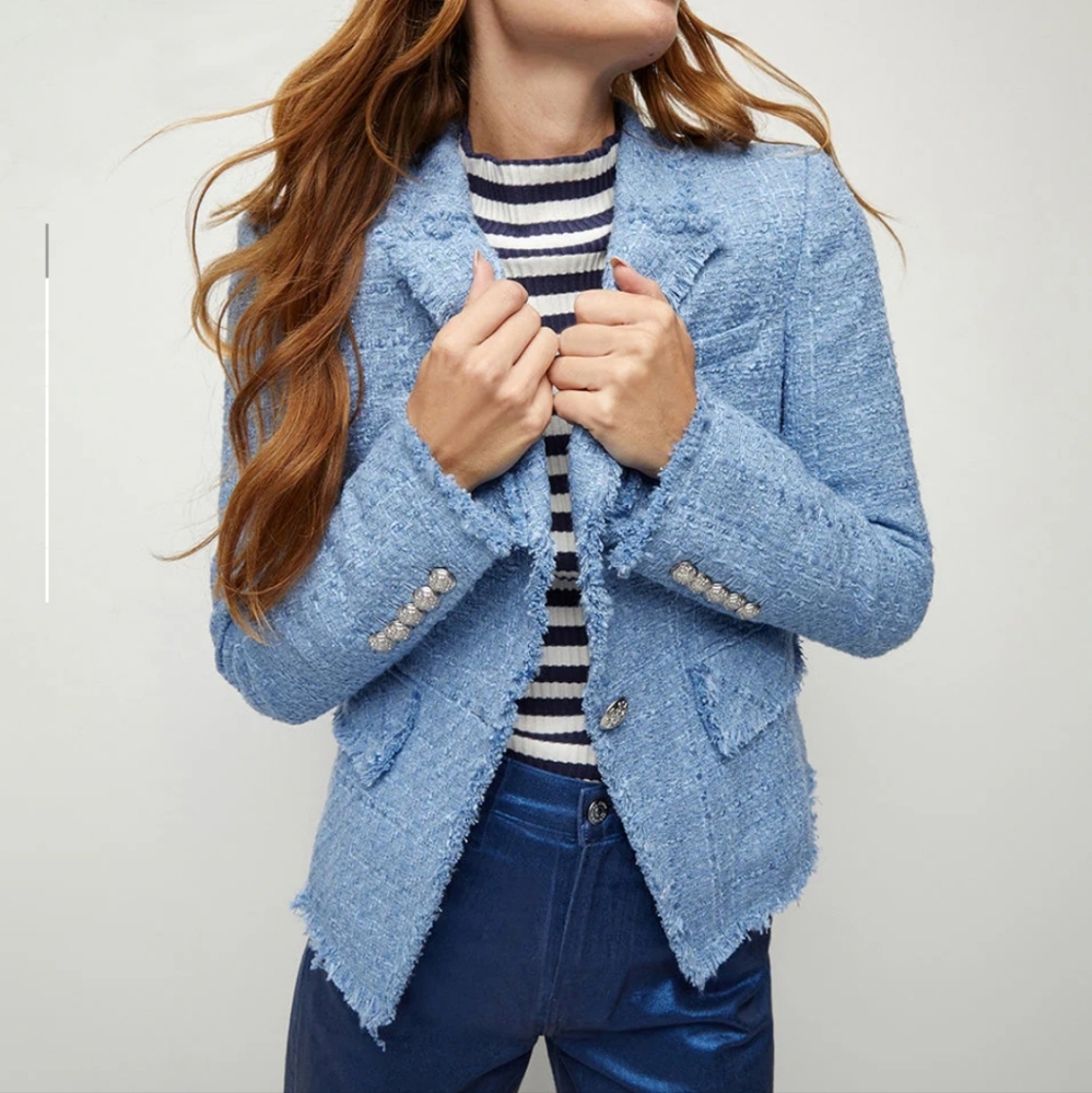 VERONICA BEARD Hosanna Cotton-Blend Tweed Blazer Sz 16